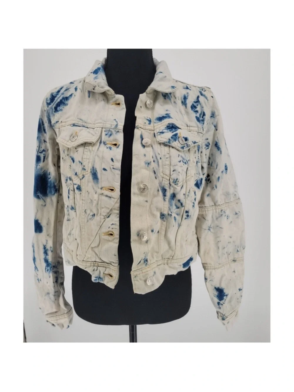 Free People, Rumors Denim Jacket, Jones Tie Dye Blue, XS, NWOT! - Picture 4 of 6